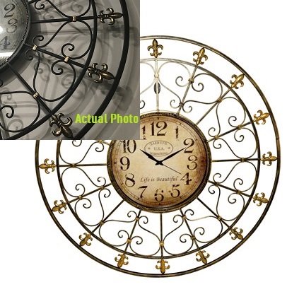 Elegant Designer French Wall Clock - Exclusive Ironworks - large designer clocks for sale