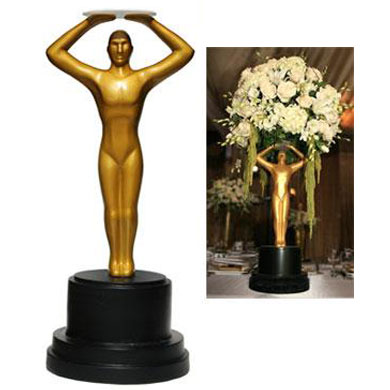 17lb Oscar Statuette Centerpiece - Themed Rentals - Hollywood Buffet MegaGold Premiere Table Centerpiece