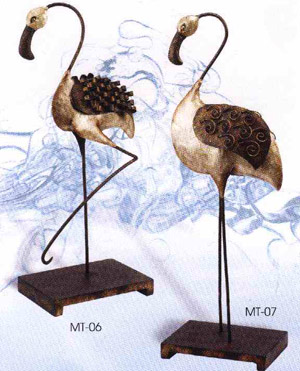 Flamingo Pair Metal - Exclusive Ironworks - Nautical prom decorations for buffet table