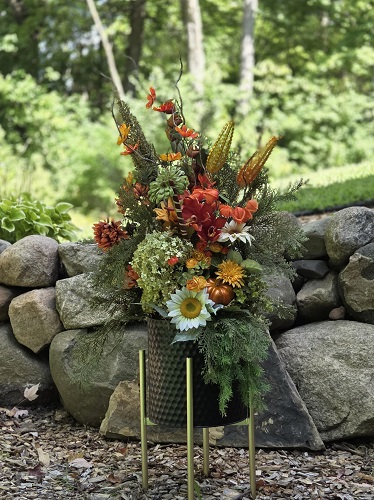Fall Arrangement Raised Planter - Event Party Rentals