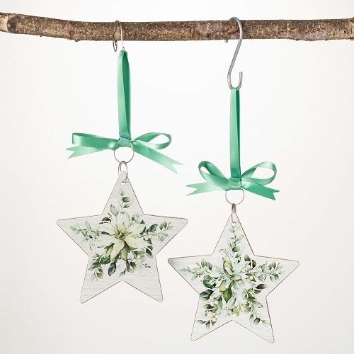 POINSETTIA STAR ORNAMENT SET - Christmas