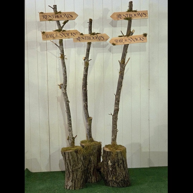 Whimsical Forest Restroom Signage - Rent-a-Woods