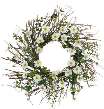 Daisy Herb & Twig Ring - Event Rentals - large Daisy centerpiece ring